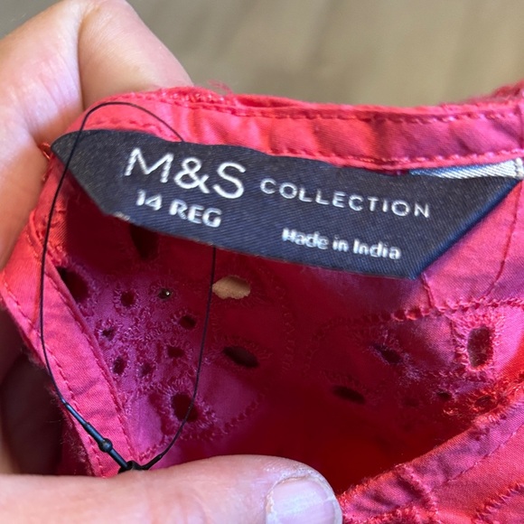 M&S Elegant Red Eyelet Dress - Picture 2 of 2